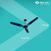 Picture of BAJAJ TRENDY 1200 mm Anti Dust 3 Blade Ceiling Fan  (CELESTIAL BLUE, Pack of 1)