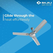 Picture of BAJAJ Glide (Snowy White) 1200 mm 3 Blade Ceiling Fan  (White, Pack of 1)