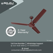 Picture of Bajaj Durato 12S1 1200mm (48") Ceiling Fans for Home |BEE Star Rated Energy Efficient Ceiling Fan|Thermatuff Technology™| High AirDelivery & HighSpeed 400 RPM|