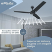 Picture of Bajaj Durato 12S1 1200mm (48") Ceiling Fans for Home |BEE Star Rated Energy Efficient Ceiling Fan|Thermatuff Technology™| High AirDelivery & HighSpeed 400 RPM|