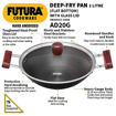 Picture of Hawkins Futura 2 Litre Deep Fry Pan, Hard Anodised Kadai with Glass Lid, Flat Bottom Kadhai, Black (AD20G)