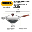 Picture of Hawkins Futura 2.5 Litre Deep Fry Pan, Long Handle Hard Anodised Kadai with Stainless Steel Lid, Flat Bottom Kadhai, Black (ADL25S)