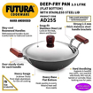 Picture of Hawkins Futura 2.5 Litre Deep Fry Pan, Hard Anodised Kadai with Stainless Steel Lid, Flat Bottom Kadhai, Black (AD25S)