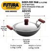 Picture of Hawkins Futura 2.5 Litre Deep Fry Pan, Hard Anodised Kadai with Stainless Steel Lid, Flat Bottom Kadhai, Black (AD25S)