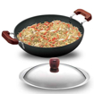 Hawkins Hard anodised Deep-Fry Pans (Flat Bottom) 3.75 L , 30 cm, 4.06 mm with Lid AD 375S की तस्वीर