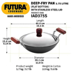 Picture of Hawkins Hard anodised Deep-Fry Pans (Flat Bottom) 3.75 L , 30 cm, 4.06 mm with Lid AD 375S