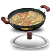 Hawkins Futura 7.5 Litre Deep Fry Pan, Hard Anodised Kadai with Stainless Steel Lid, Flat Bottom Kadhai, Big Kadai, Black (AD75S) की तस्वीर