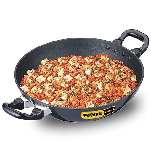 Picture of Hawkins Futura 2.5 Litre Deep Fry Pan, Non Stick Kadai, Round Bottom Kadhai, Black (NK25)