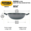 Picture of Hawkins Futura 4 Litre Deep Fry Pan, Non Stick Kadai, Round Bottom Kadhai, Big Non Stick Kadai, Black (NK40)