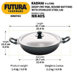 Hawkins Non-Stick Deep Fry Pans (Round Bottom) 5 L , 30 cm , 3.25 mm Kadhai with Lid NK 40S की तस्वीर