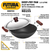 Picture of Hawkins Futura Nonstick Deep-Fry Pan 2.5L, 26cm, 3.25 mm with Glass lid (Black)