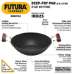 Hawkins Futura 2.5 Litre Deep Fry Pan, Non Stick Kadai, Flat Bottom Induction Kadhai, Black (IND25) की तस्वीर