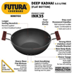 Picture of Hawkins Futura 3.5 Litre Deep Kadhai, Non Stick Kadai, Flat Bottom Induction Kadhai, Black (INK35)