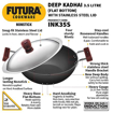 Picture of Hawkins Futura 3.5 Litre Deep Kadhai, Non Stick Kadai with Stainless Steel Lid, Flat Bottom Induction Kadhai, Black (INK35S)