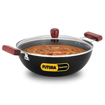 Hawkins Futura 5 Litre Deep Kadhai, Non Stick Kadai with Glass Lid, Flat Bottom Induction Kadhai, Black (INK50G) की तस्वीर