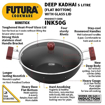 Hawkins Futura 5 Litre Deep Kadhai, Non Stick Kadai with Glass Lid, Flat Bottom Induction Kadhai, Black (INK50G) की तस्वीर