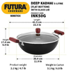 Hawkins Futura 5 Litre Deep Kadhai, Non Stick Kadai with Glass Lid, Flat Bottom Induction Kadhai, Black (INK50G) की तस्वीर