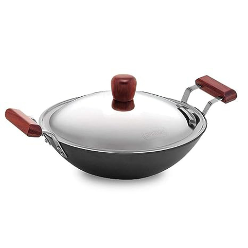 Picture of Hawkins Non-Stick Deep Fry Pans (Round Bottom) 2.5 L , 26 cm , 3.25 mm Kadhai with Lid NK 25S