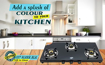 Picture of Jyoti 327 Sleek Black Liftable | 3 burner Gas Stove | Toughened Glass Cooktop | Gas Saving 3D Swirl Brass Burners with Black SS Frame Base