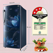 Picture of SAMSUNG 183 L Direct Cool Single Door 2 Star Refrigerator  (Blooming Saffron Blue, RR20C1712U8/HL)