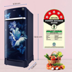Samsung 189L 5 Star Inverter Direct-Cool Single Door Refrigerator (RR21C2H25UZ/HL,Midnight Blossom Blue) Base Stand Drawer 2023 Model की तस्वीर