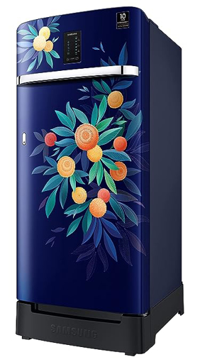 Samsung 189L 5 Star Inverter Direct-Cool Single Door Digi-Touch Refrigerator (RR21C2F25NK/HL,Orange Blossom Blue) Base Stand Drawer की तस्वीर