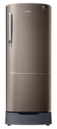 Picture of Samsung 223L 3 Star Inverter Direct-Cool Single Door Refrigerator (RR24C2823DX/NL,Luxe Brown) Base Stand Drawer 2023 Model