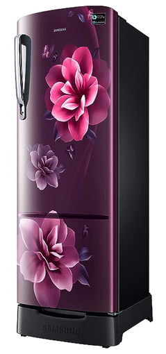 Picture of Samsung 246L 3 Star Inverter Direct-Cool Single Door Refrigerator (RR26C3893CR/HL,Camellia Purple) Base Stand Drawer 2023 Model