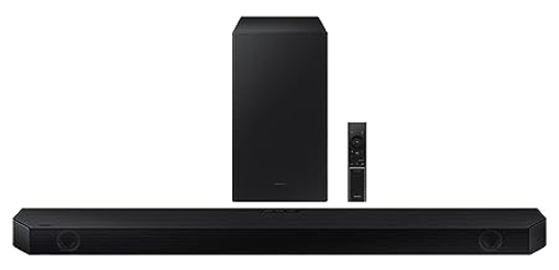 Picture of Samsung Q-Symphony Soundbar (HW-Q600B/XL), USB, Bluetooth with 3.1.2 Channel, Wireless Subwoofer, and 2 Up-Firing Speakers, Dolby Atmos Music (Black)