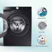 Picture of Samsung 12 kg, 5 star, Eco Bubble Technology, AI Control , Wi-Fi, Digital Inverter Motor, Fully-Automatic Front Load Washing Machine (WW12T504DAB/TL, Hygiene Steam, Black Caviar)