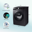 Picture of Samsung 8 Kg 5 Star Wi-Fi Inverter Fully-Automatic Front Loading Washing Machine (WW80T554DAB1TL, Black Caviar, In-Built Heater)