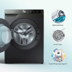 Picture of Samsung 9 kg, 5 Star, Eco Bubble Technology with Super Speed, AI Control , Wi-Fi, Digital Inverter Motor, Fully-Automatic Front Load Washing Machine (WW90T604DLN1TL, Hygiene Steam, Inox)