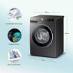 Picture of Samsung 9 kg, 5 Star, Eco Bubble Technology with Super Speed, AI Control , Wi-Fi, Digital Inverter Motor, Fully-Automatic Front Load Washing Machine (WW90T604DLN1TL, Hygiene Steam, Inox)