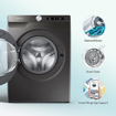 Picture of Samsung 9 kg, 5 Star, Eco Bubble Technology, AI Control , Wi-Fi, Digital Inverter Motor, Fully-Automatic Front Load Washing Machine (WW90T504DAN1TL, Hygiene Steam, Inox)