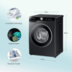 Picture of Samsung 8 Kg 5 Star Wi-Fi Inverter Fully-Automatic Front Loading Washing Machine (WW80T604DLB1TL, Black Caviar, In-Built Heater)