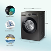 Picture of SAMSUNG 9 kg 5 Star, Digital Inverter Motor, Hygiene Steam, Fully Automatic Front Load Washing Machine Black  (WW90T4040CX1TL)