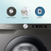 Picture of Samsung 8 Kg 5 Star Wi-Fi Enabled Inverter Fully Automatic Front Load Washing Machine (WW80T504DAN1TL Inox, AI Control & In-Built Heater)