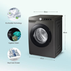 Picture of Samsung 8 Kg 5 Star Wi-Fi Enabled Inverter Fully Automatic Front Load Washing Machine (WW80T504DAN1TL Inox, AI Control & In-Built Heater)