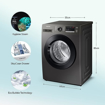 Picture of SAMSUNG 8 kg 5 Star, Digital Inverter Motor,Hygiene Steam, Fully Automatic Front Load Washing Machine with In-built Heater Black  (WW80T4040CX1TL)