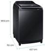 Picture of Samsung 16 Kg Inverter 5 star Fully-Automatic Top Loading Washing Machine (WA16N6781CV/TL, Black, Wobble Technology)