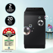 Picture of Samsung 9 kg, 5 star, Eco Bubble Technology with Super Speed, Wi-Fi, Digital Inverter Motor, Dual Storm, Fully-Automatic Top Load Washing Machine (WA90BG4686BVTL, Hygiene Steam, Black Caviar)