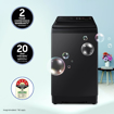 Picture of Samsung 9 kg, 5 star, Eco Bubble Technology with Super Speed, Wi-Fi, Digital Inverter Motor, Dual Storm, Fully-Automatic Top Load Washing Machine (WA90BG4546BVTL, Black Caviar)