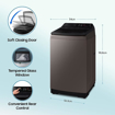 Picture of Samsung 8 Kg '5-star Ecobubble™ Wi-Fi Inverter Fully-Automatic Top Load Washing Machine (WA80BG4546BRTL, Rose Brown), Bubble Storm & Super Speed Technology