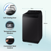 Picture of Samsung 7 Kg '5-star Ecobubble™ Wi-Fi Inverter Fully-Automatic Top Load Washing Machine (WA70BG4546BVTL,Black Caviar), Bubble Storm & Super Speed Technology