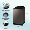 Picture of Samsung 7 Kg '5 Star Ecobubble™ Wi-Fi, Inverter Fully Automatic Top Load Washing Machine (WA70BG4542BYTL_Lavender Gray), Bubble Storm technology