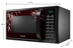 Picture of Samsung 28 L Convection Microwave Oven with SlimFry (MC28H5025VR/TL, Black Delight Red Pattern)