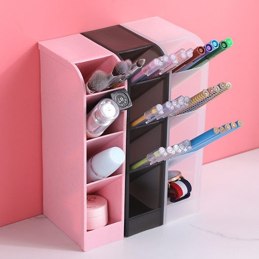 Picture of [HJ038] 4 Grid Desktop Pen Cum Cosmetic Holder (Random Color)