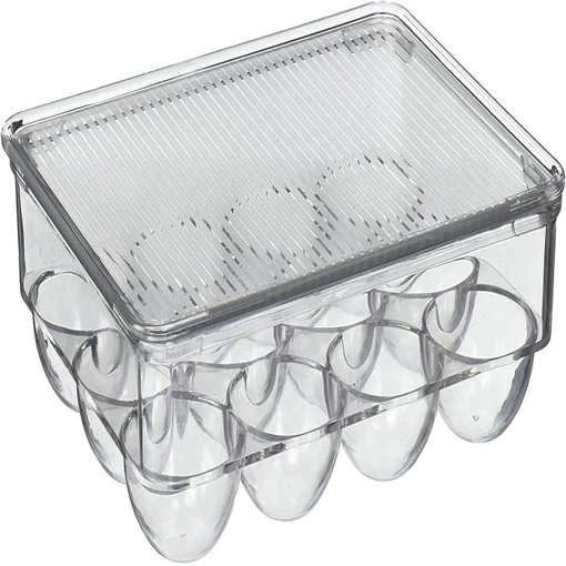 [WD0844] 12 Grid Transparent Egg Storage Box With Lid की तस्वीर