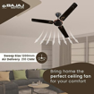 Picture of Bajaj Edge HS Neo DECO EE 1200mm (48") Ceiling Fans for Home |BEE Star Rated Energy Efficient Ceiling Fan|Unique Deco Trims|Rust Free Coating|HighSpeed| 2-Yr Warranty Choko Brown