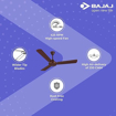 Picture of Bajaj Breeza EE 1200 mm 3 Blades 73 W Matt Brown Ceiling Fans